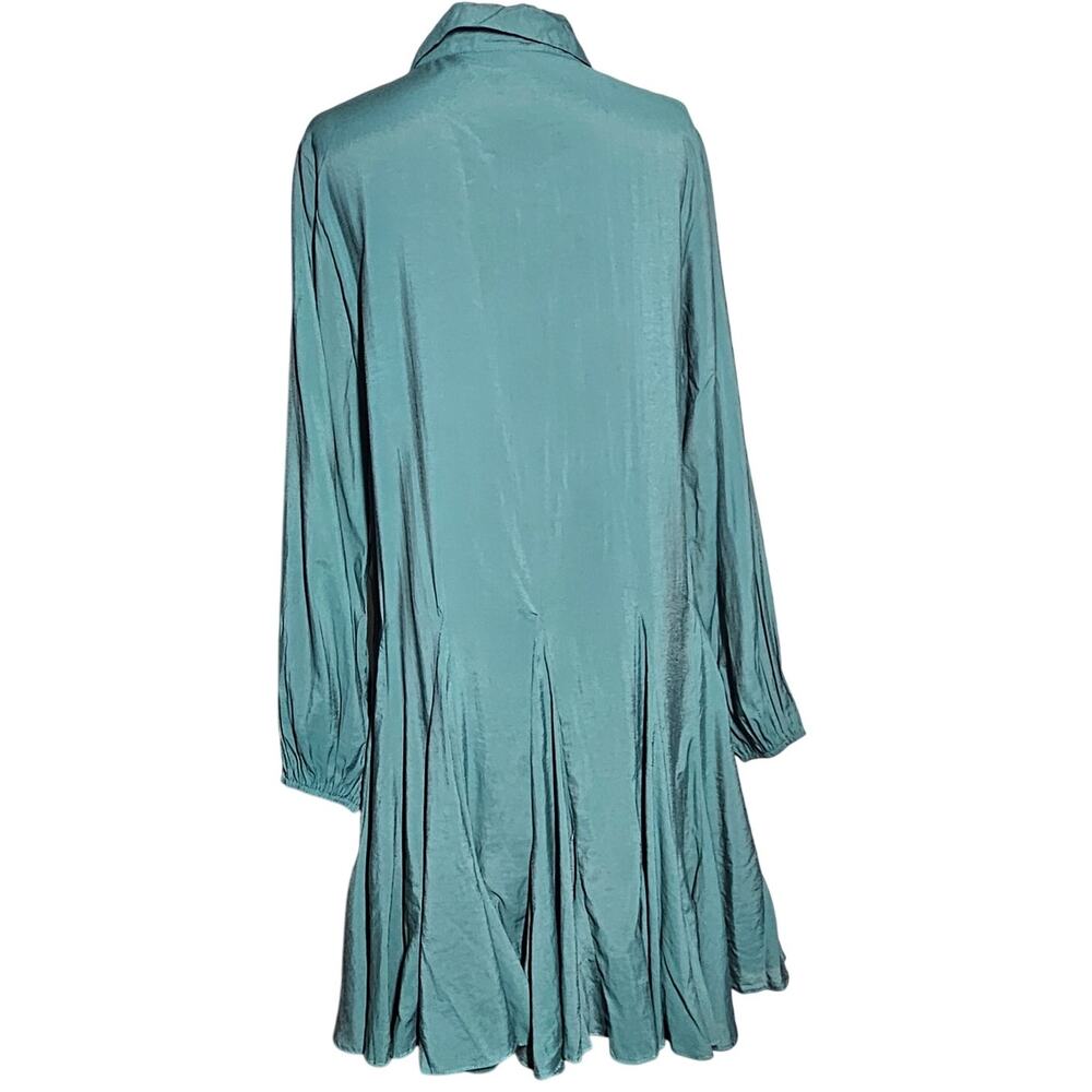 Mustard Seed Seafoam Button-Front Midi Shirt Dress - Picture 2 of 4